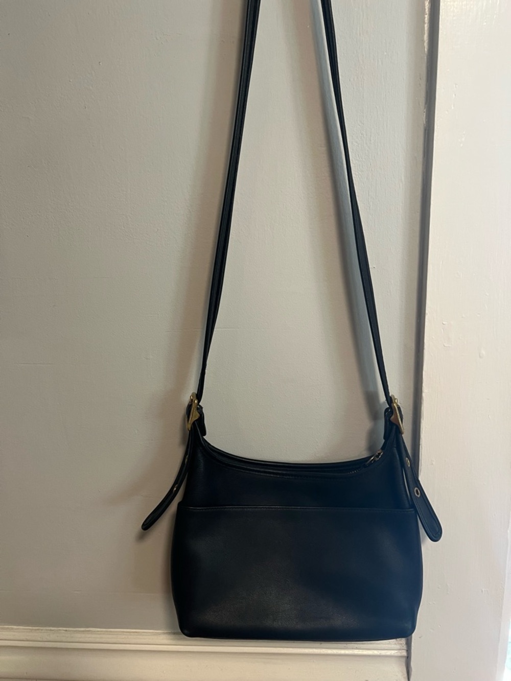 VTG Coach Black Leather Crossbody Shoulder Bag